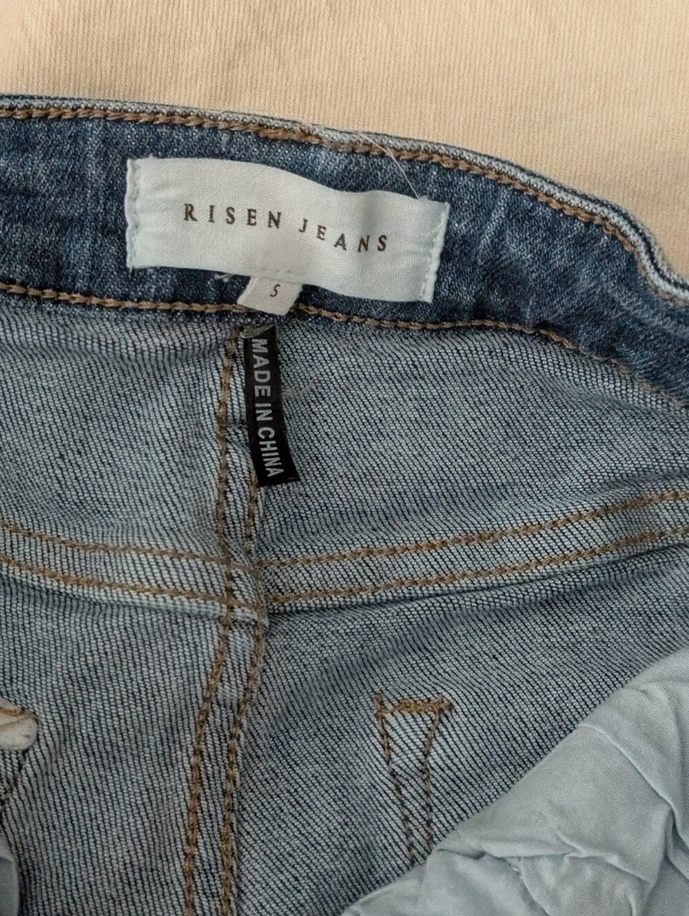 Old Navy Blue, Cream Banana  and Risen High-Rise Denim Distressed Trio - Picture 7 of 13